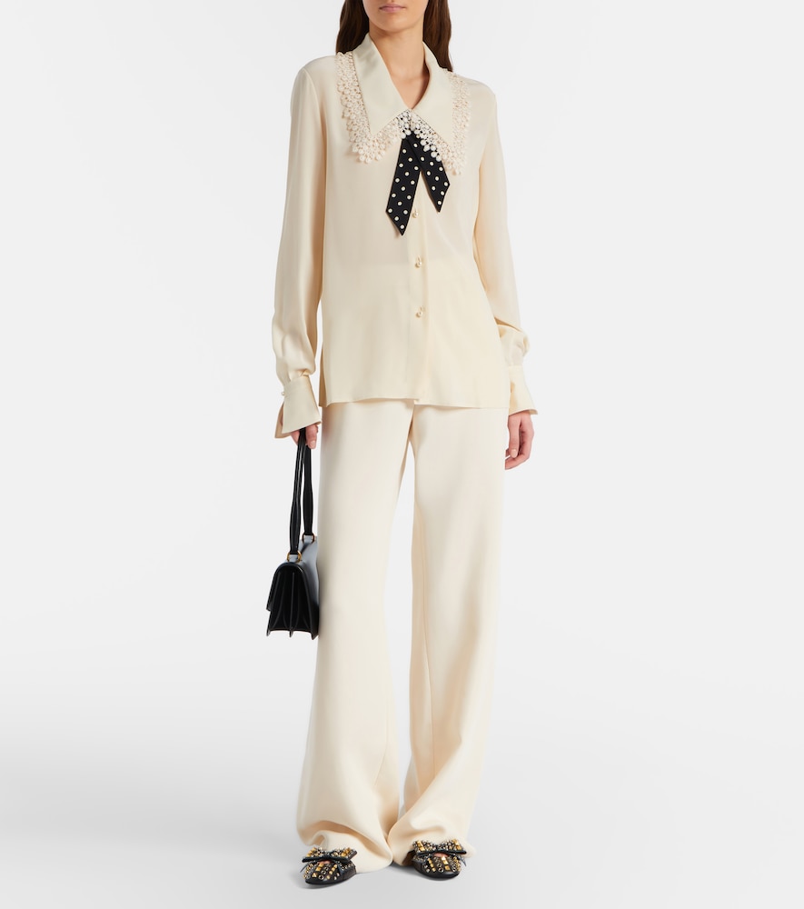 Valentino Valentino Ruffled Silk Crãªpe De Chine Blouse 