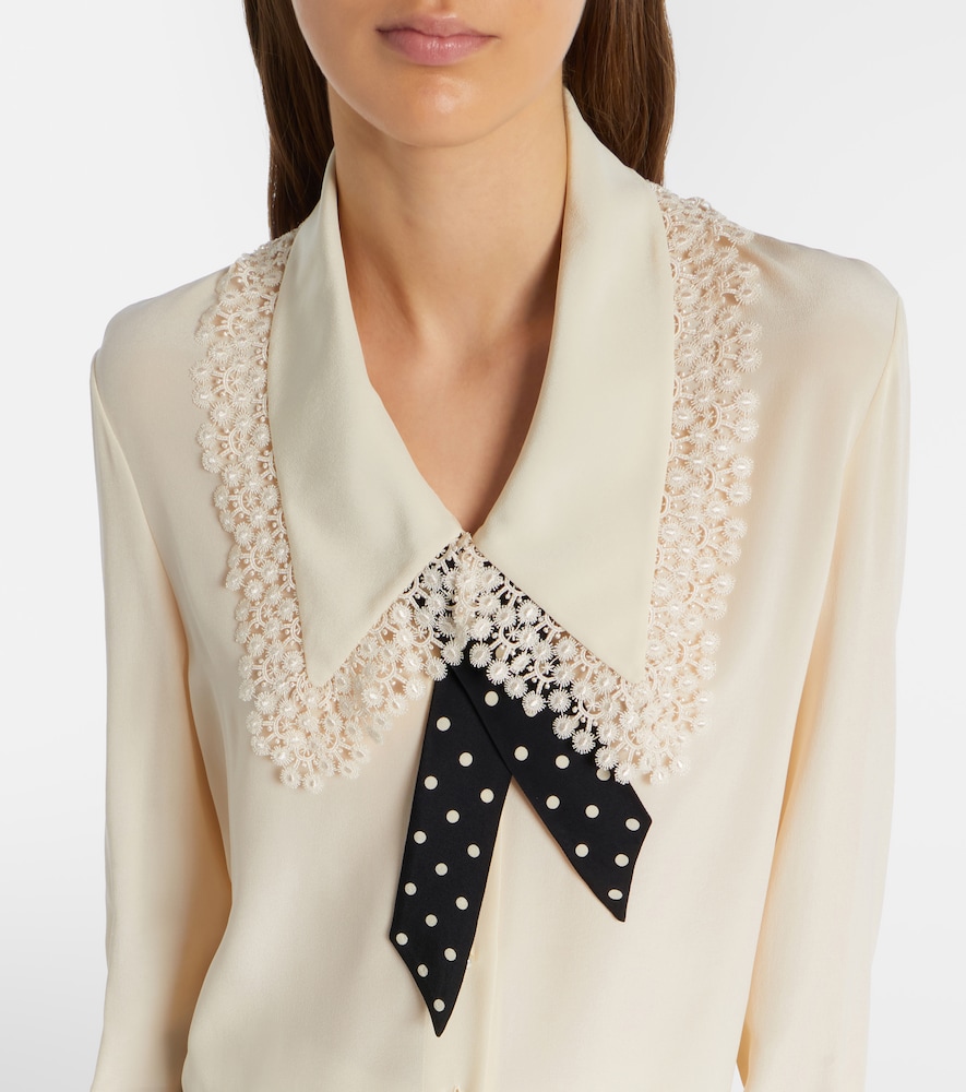  Valentino Valentino Ruffled Silk Crãªpe De Chine Blouse 