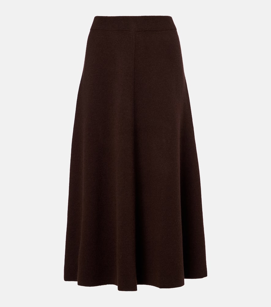 Jardin Des Orangers Wool And Cashmere Midi Skirt In Brown