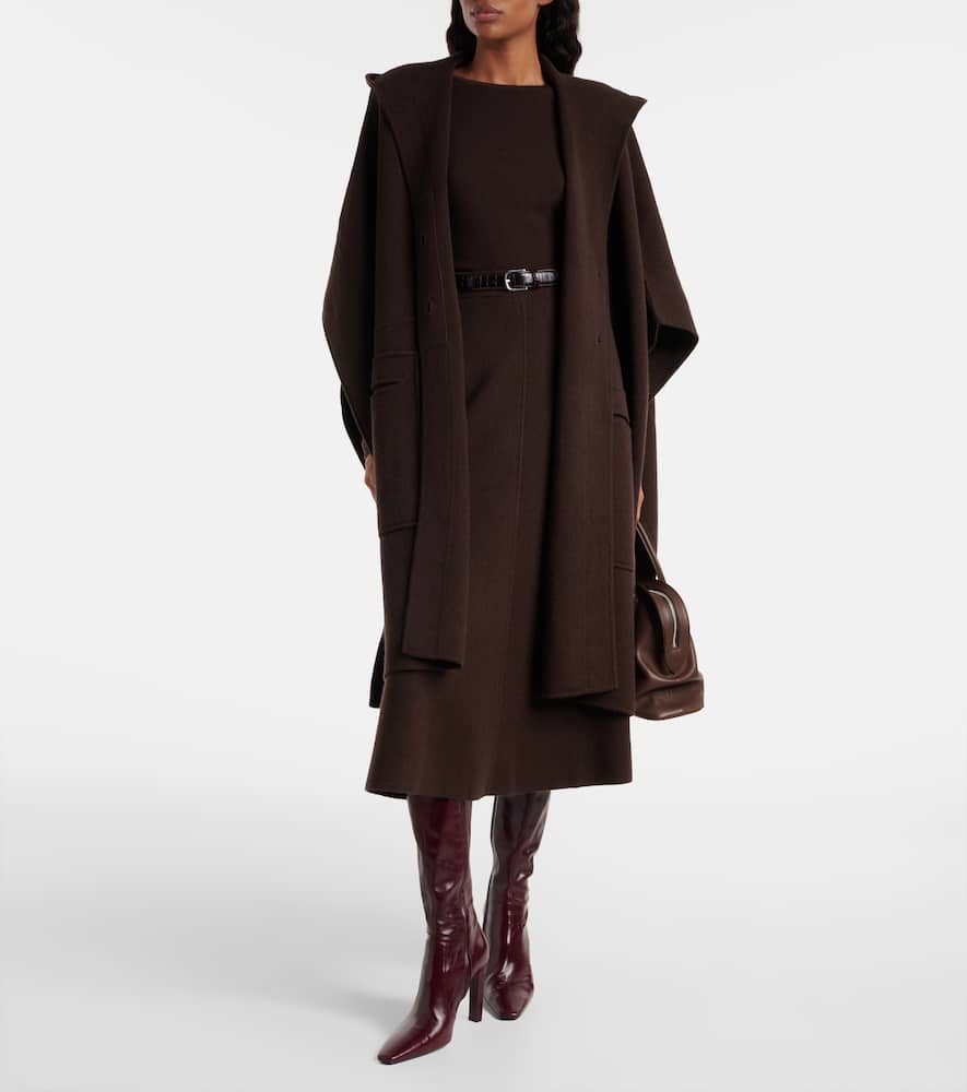 Jardin Des Orangers Wool And Cashmere Midi Skirt In Brown