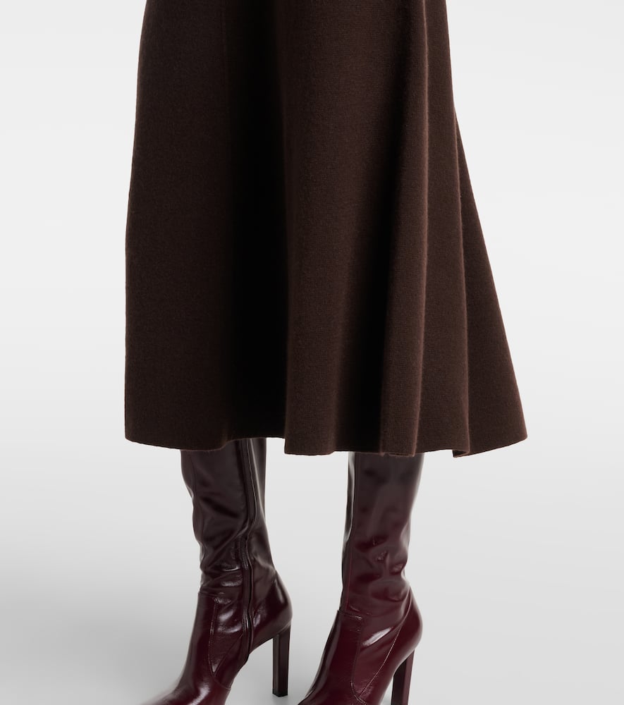 Jardin Des Orangers Wool And Cashmere Midi Skirt In Brown