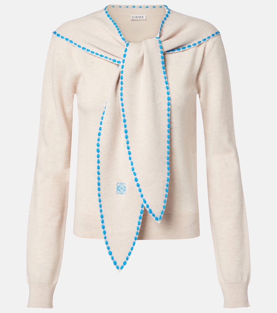 Loewe Scarf-detail wool sweater