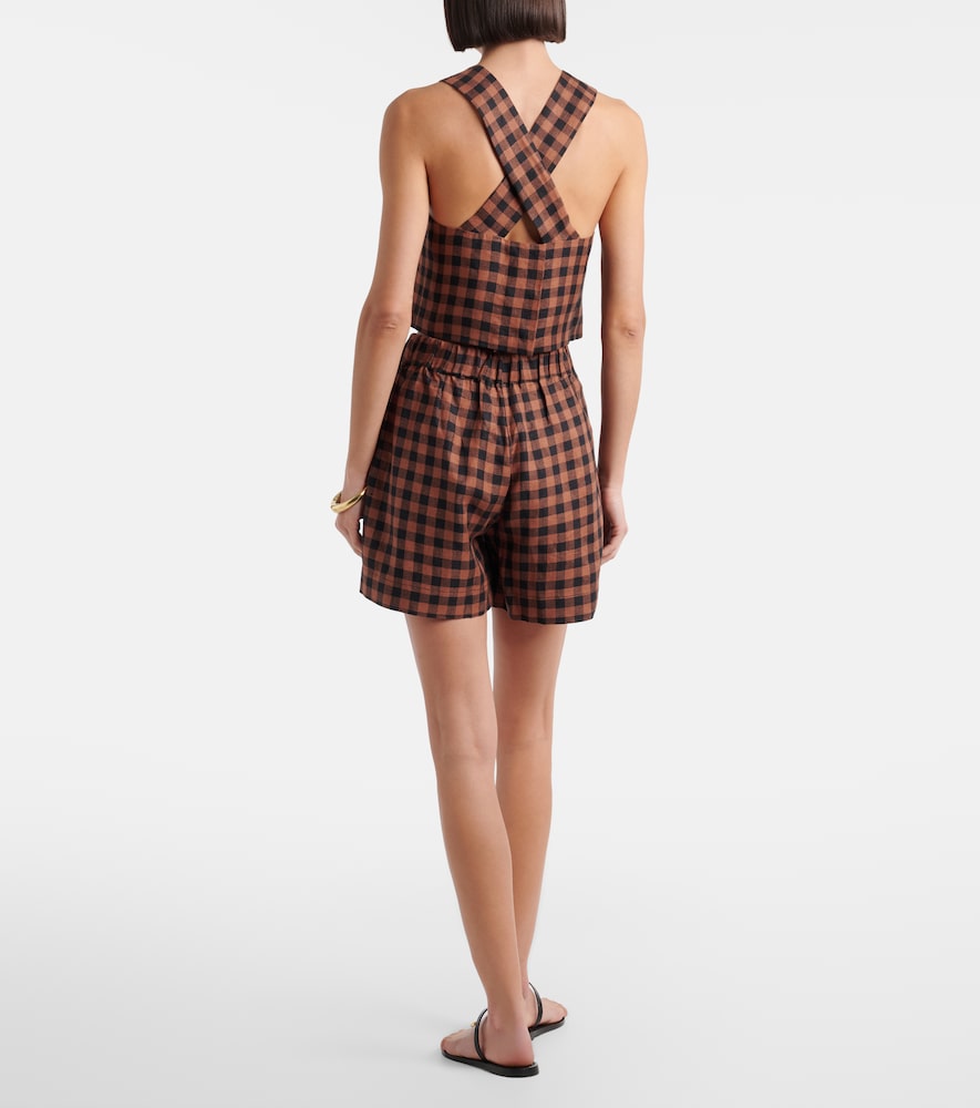  Asceno Asceno Checked Linen Shorts 