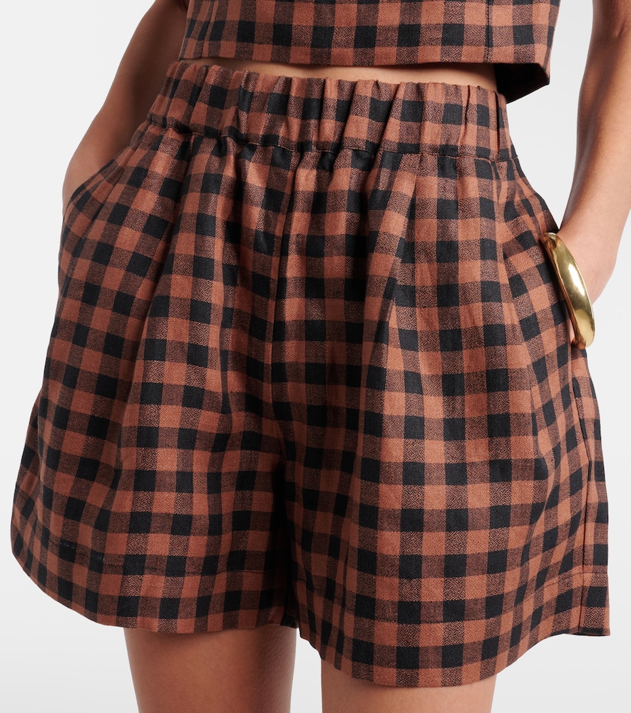  Asceno Asceno Checked Linen Shorts 