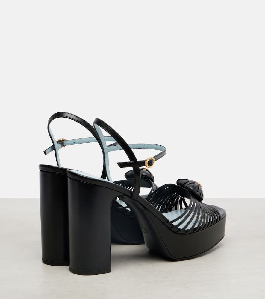 Valentino Garavani Sandal Royal Platform Sandal In Kidskin 115mm Woman Black 40.5 In Multi