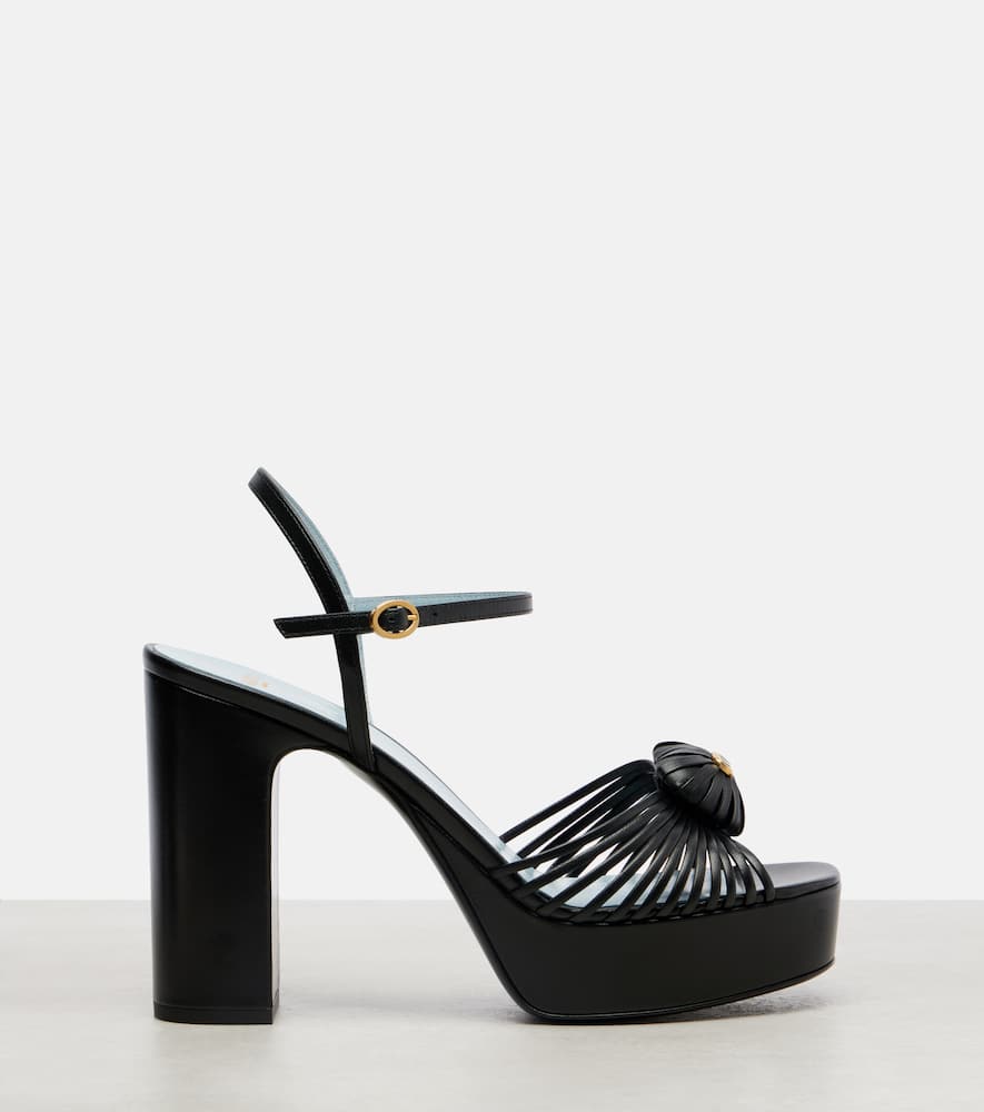 Valentino Garavani Sandal Royal Platform Sandal In Kidskin 115mm Woman Black 40.5 In Multi