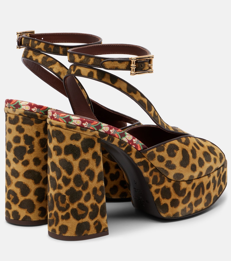  Etro Etro 120 Leopard-print Canvas Platform Sandals 