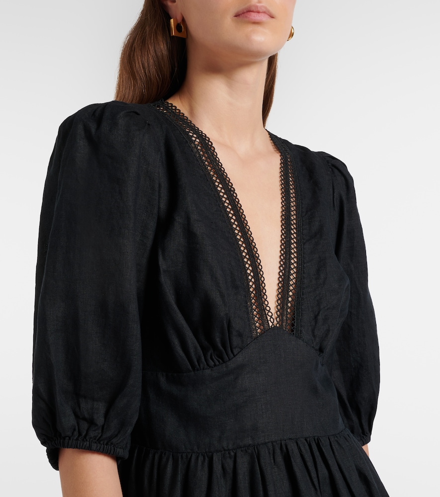  Heidi Klein Heidi Klein Meteora Lace-trimmed Linen Midi Dress 