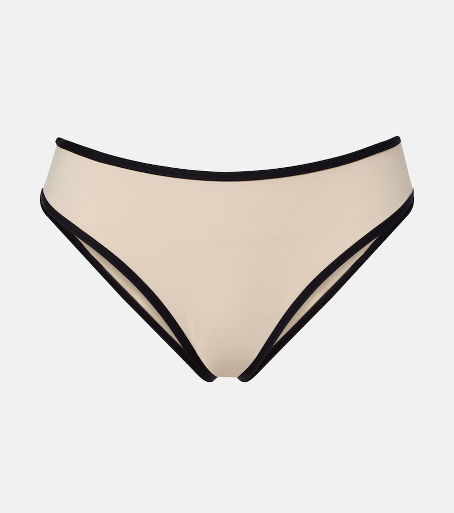 Totême Stripe Edge Bikini Bottoms In Brown