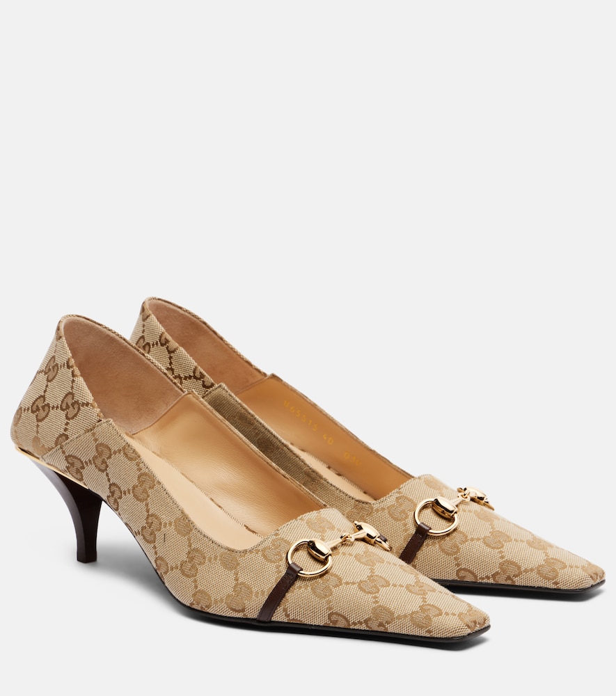 Gucci Women's Beige Vittoria 55 Gg Canvas Pumps Uk Size 5