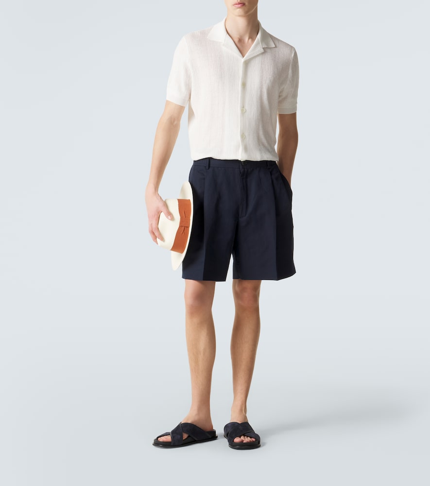  Brioni Brioni Hemd Aus Leinen, Baumwolle Und Seide 