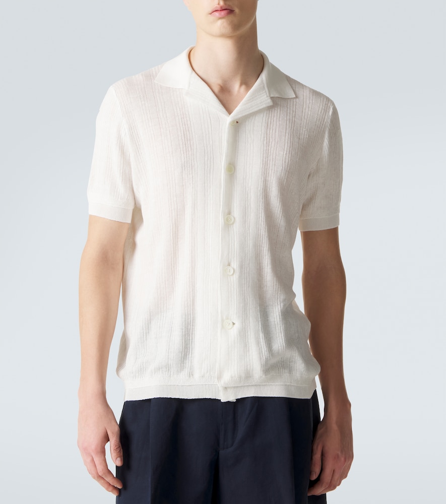 Brioni Brioni Hemd Aus Leinen, Baumwolle Und Seide 