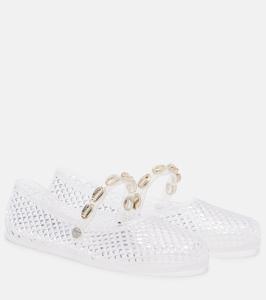 Ancient Greek Sandals Iro embellished fishnet ballet flats