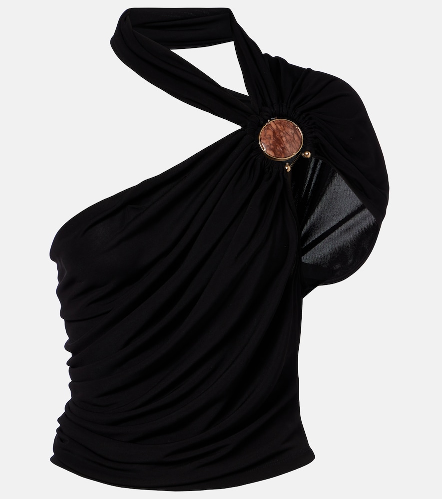 Christopher Esber Embellished draped jersey top
