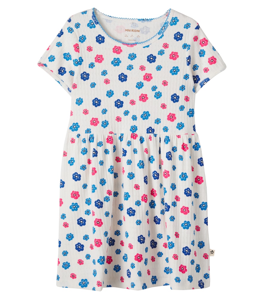Mini Rodini Floral Pointelle Cotton Dress