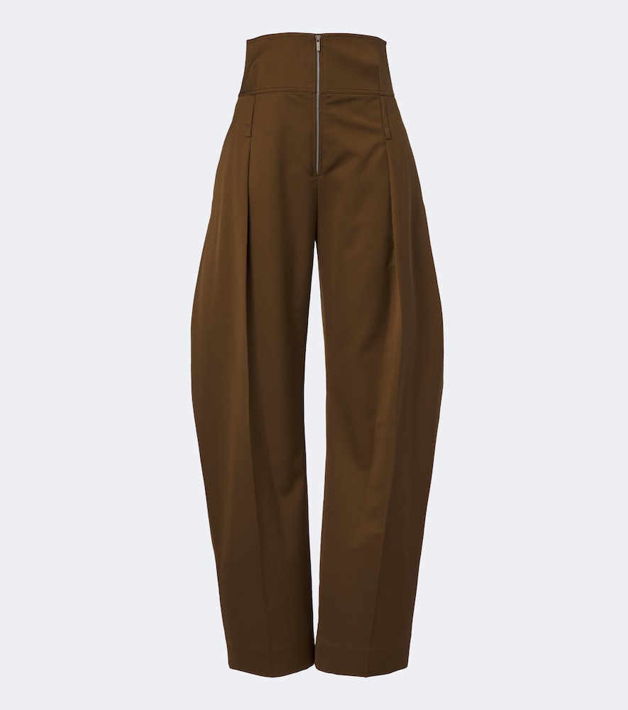 Hose Barrel-Leg aus Wolle und Kaschmir