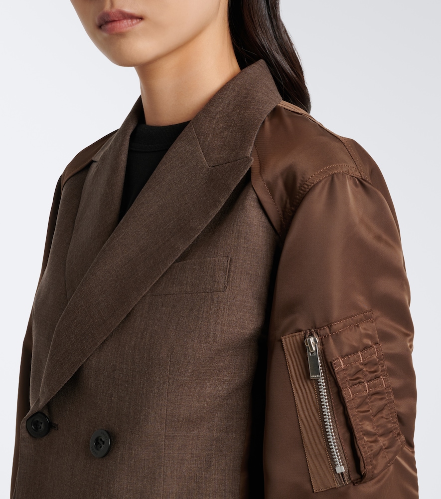 Double-Breasted Wool And Technical Jacket
