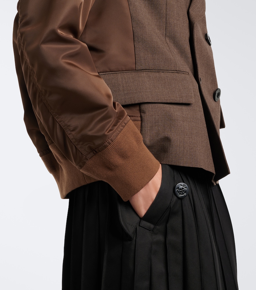 Double-Breasted Wool And Technical Jacket