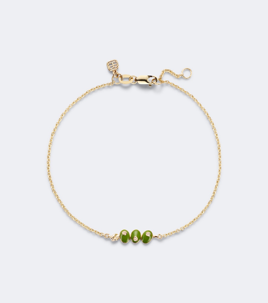 Armband Martini Olives aus 14kt Gelbgold mit Saphiren
