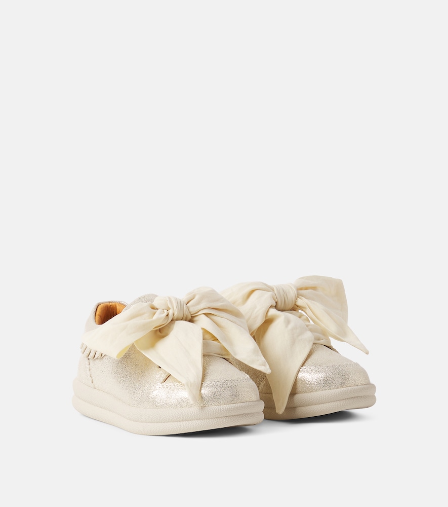 Donsje Kids' Lexley Metallic Leather Sneakers In Silver Metallic Leather