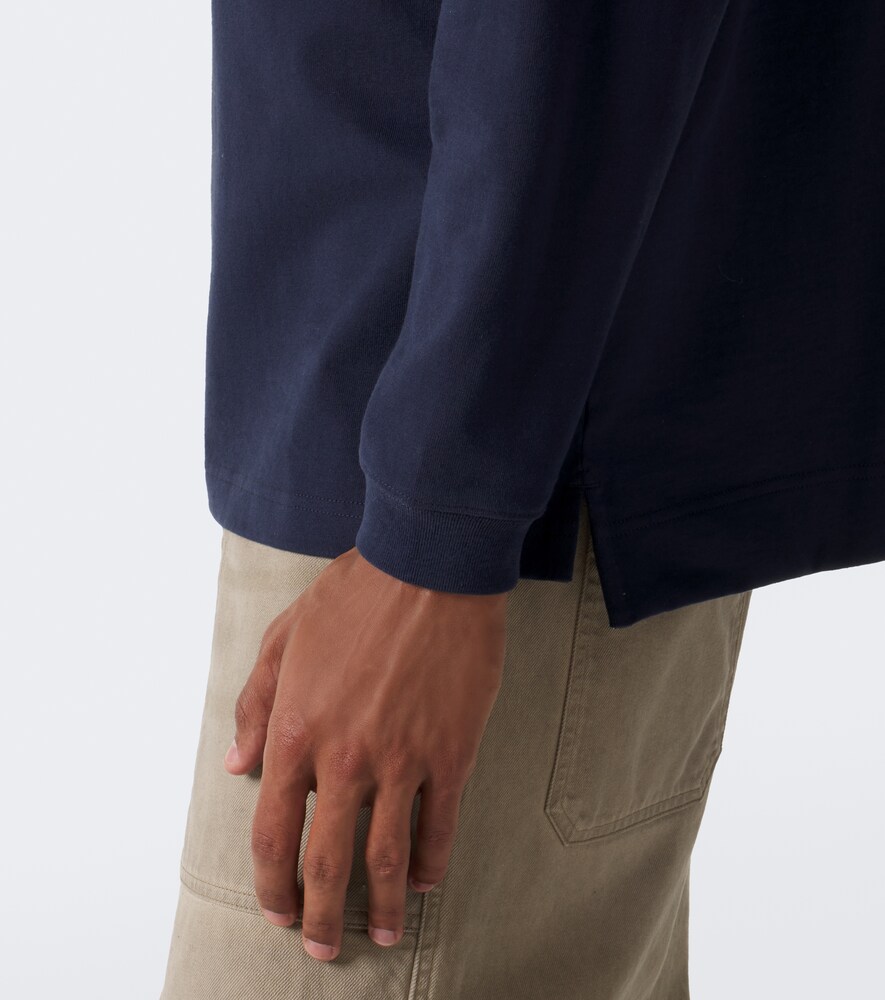 Cotton Jersey Polo Sweater