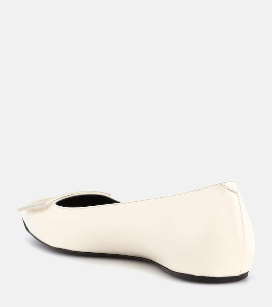 Shop Roger Vivier Trompette Patent Leather Ballet Flats In White