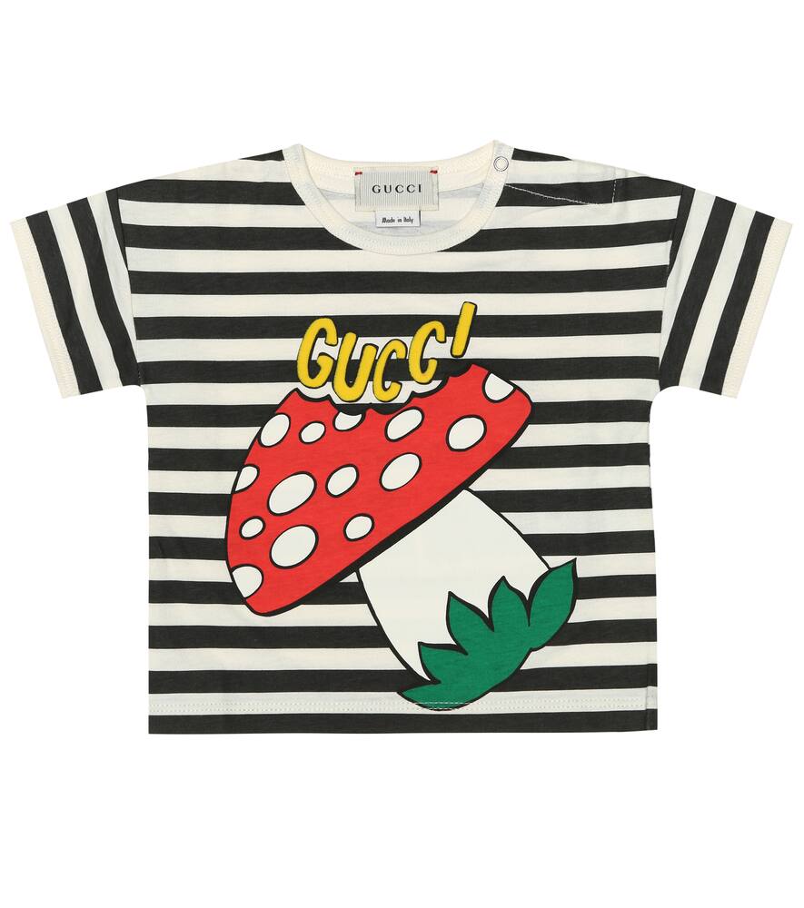 Gucci Baby Striped Printed Cotton T Shirt In White Modesens