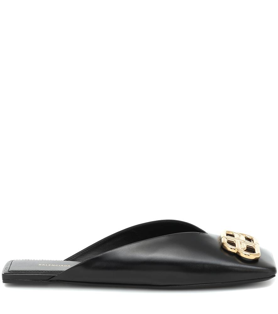 BALENCIAGA Double Square BB leather slippers,P00434305