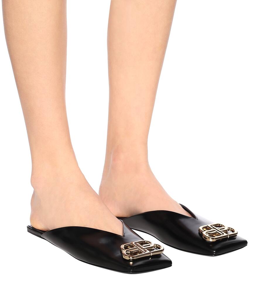 BALENCIAGA Double Square BB leather slippers,P00434305