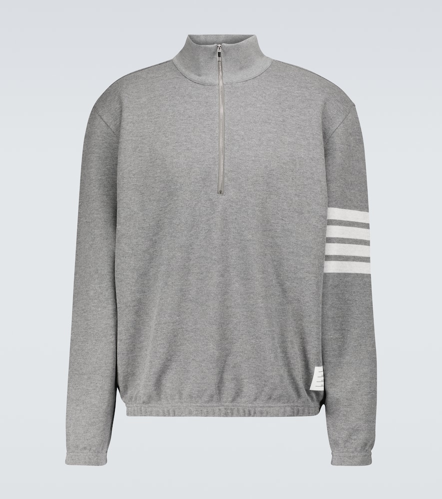 Click to view more detailed imagery on our partner's website Thom Browne 4-bar Half-zipped Sweatshirt In Grey