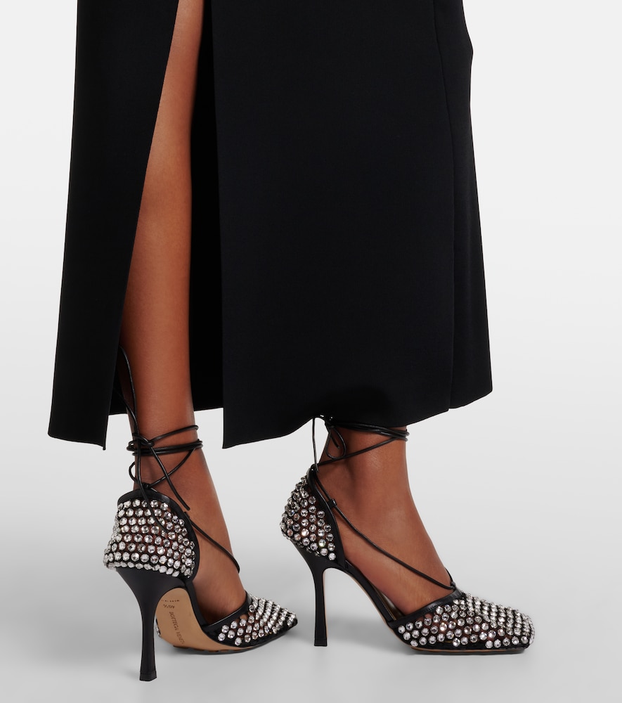 Bottega Veneta Sparkle Stretch embellished mesh pumps