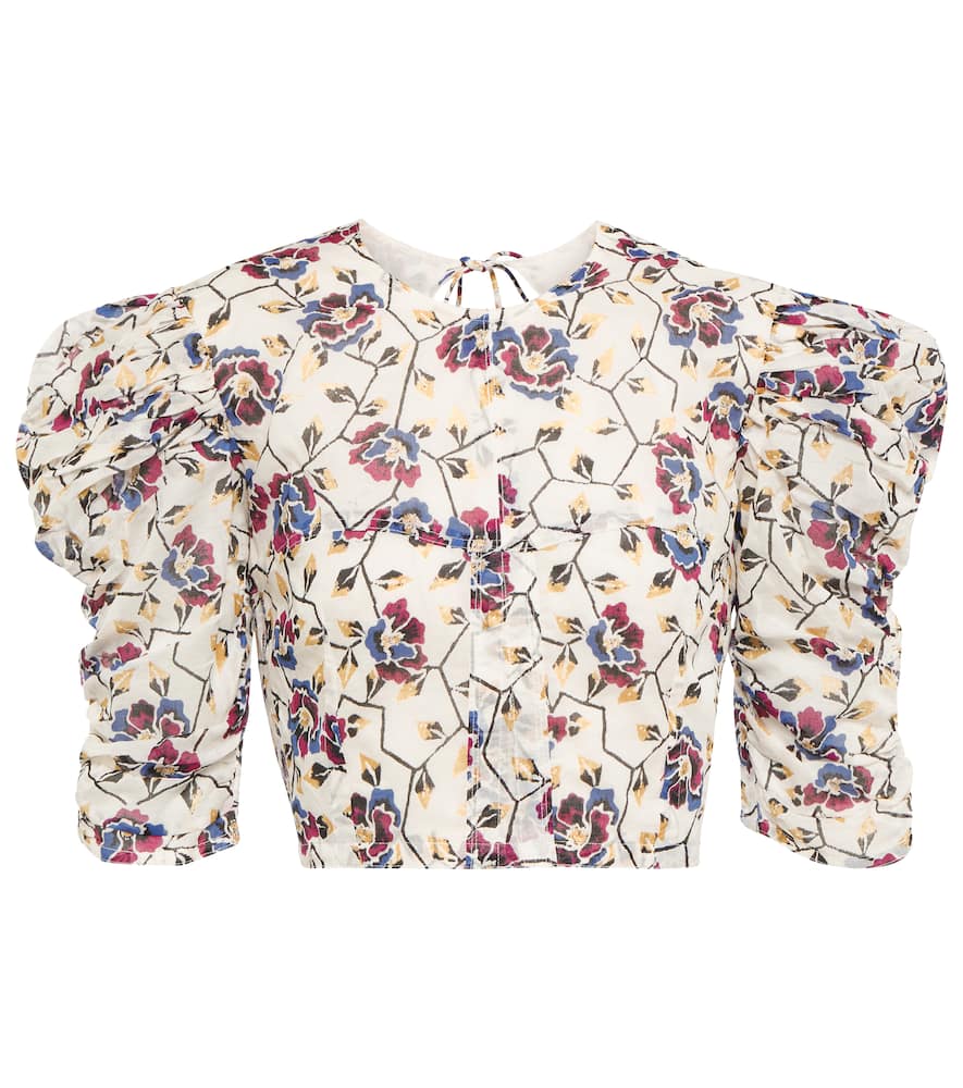 Marant Etoile Silva floral cotton cropped top