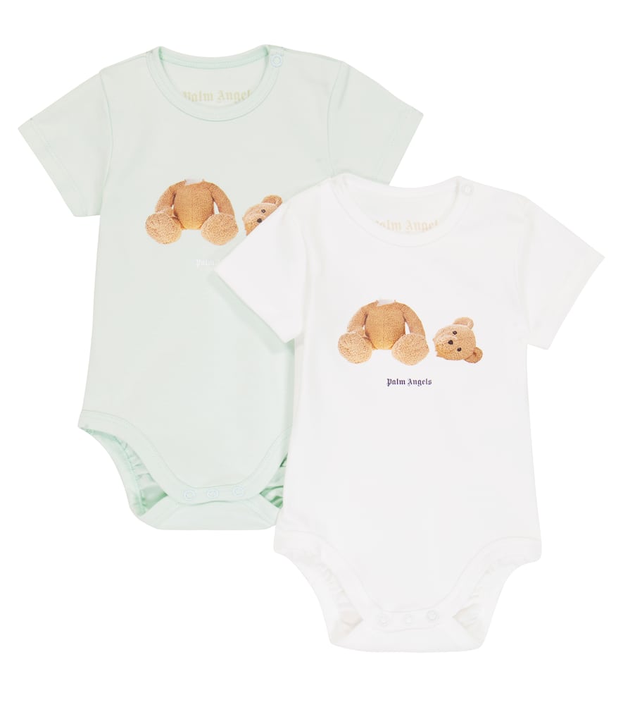 Palm Angels Kids Baby set of 2 Bear cotton bodysuits