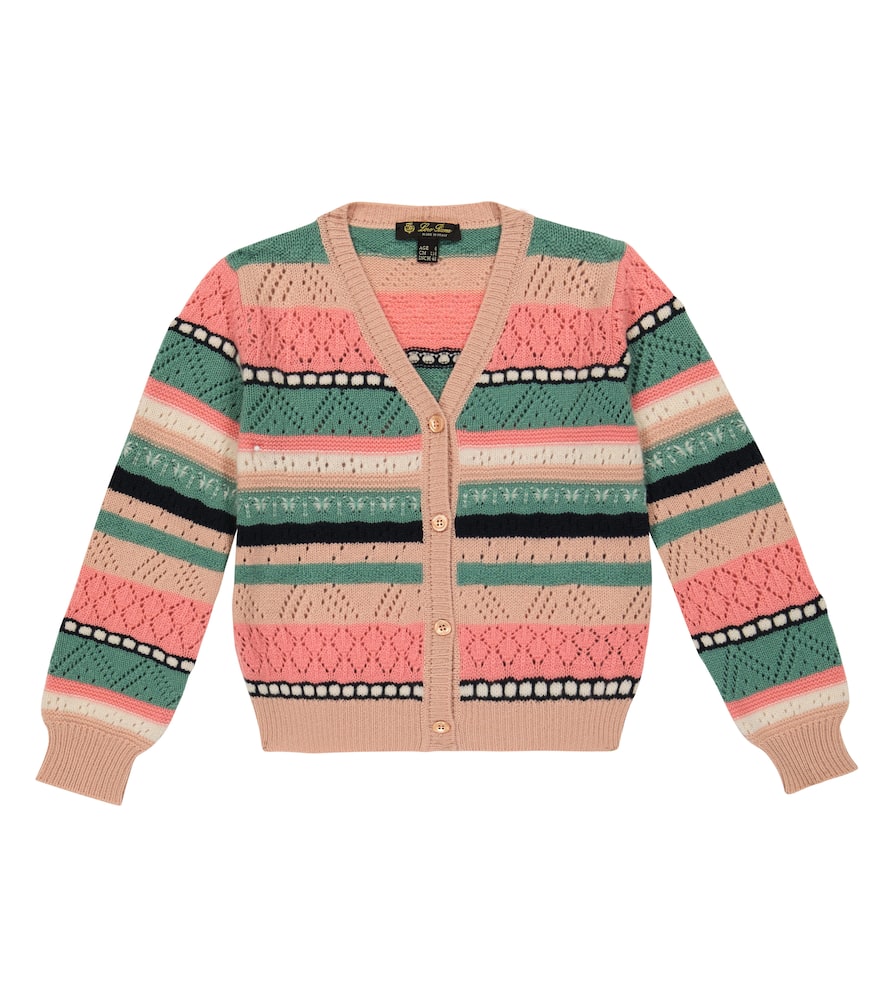Loro Piana Kids Pointelle-knit cashmere cardigan