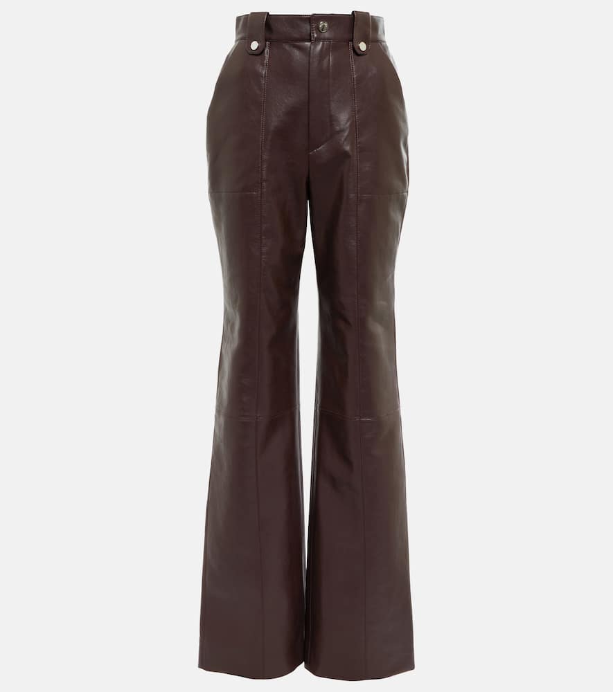 Nanushka Zelda straight leather-blend pants