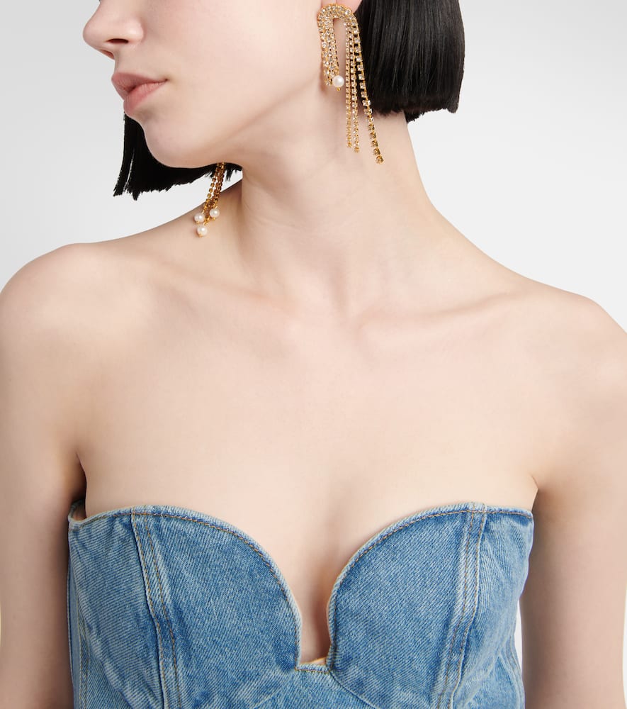 Shop Magda Butrym Crystal-embellished Earrings In Gold