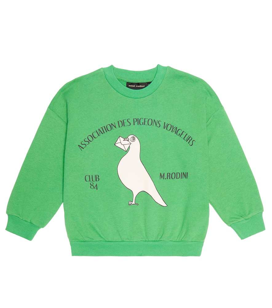 Mini Rodini Printed Cotton Sweatshirt In Green