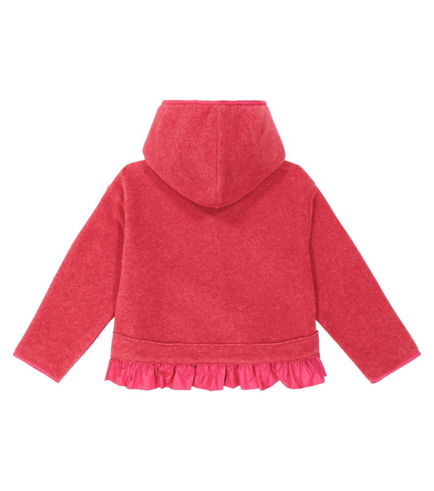 Shop Il Gufo Ruffle-trimmed Fleece Hoodie In Pink