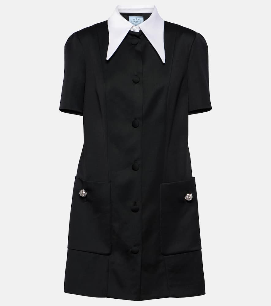 Wool satin shirt dress