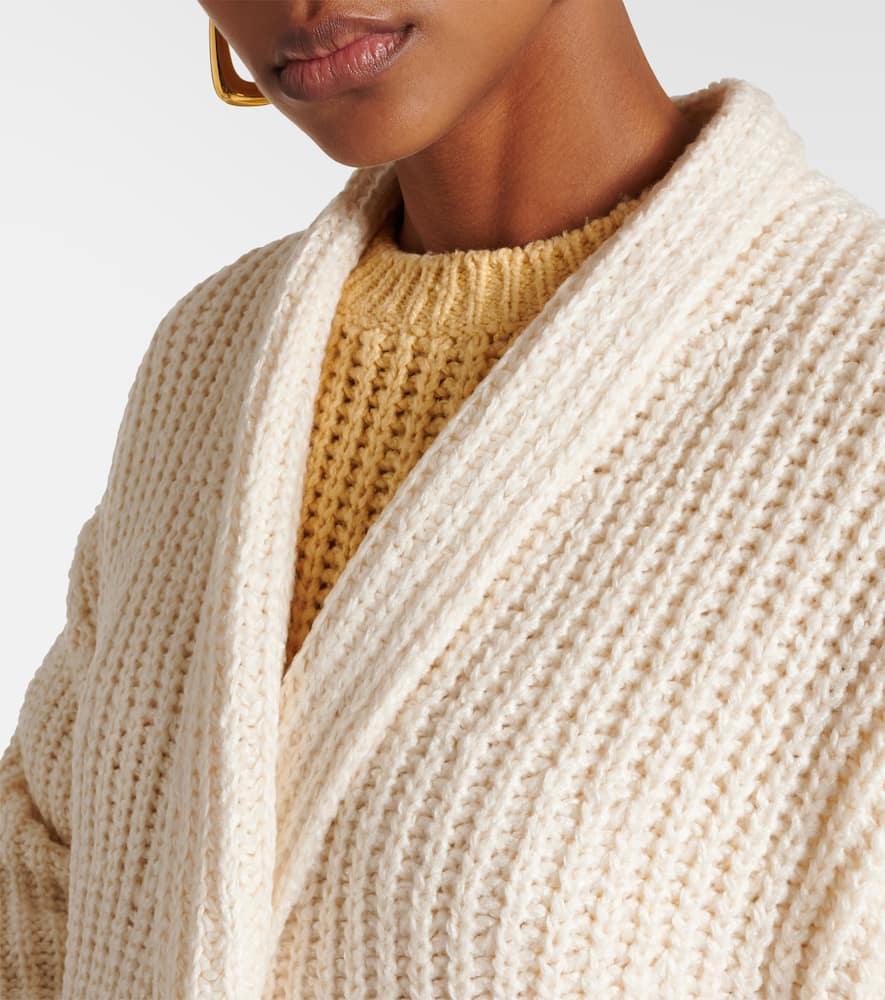 Shop Loro Piana Cocooning Silk Knit Cardigan In White