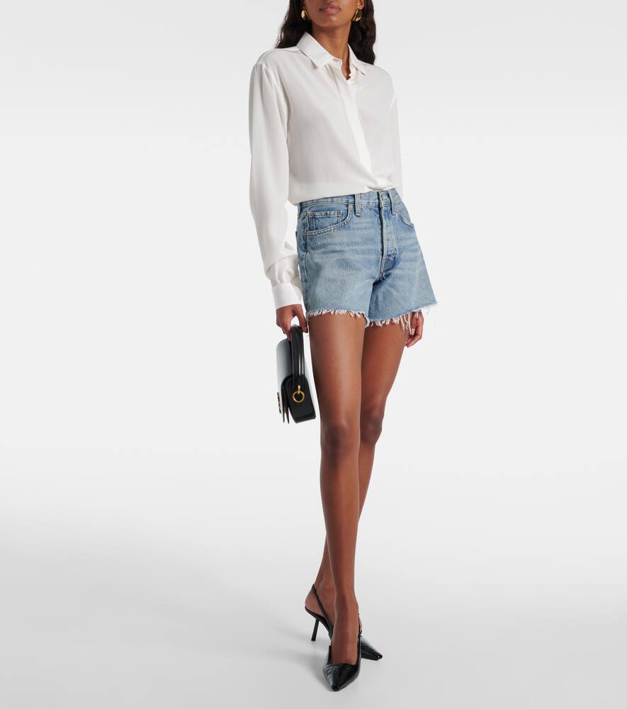 Agolde Parker Vintage Cutoff Shorts Riptide 32 In Blue