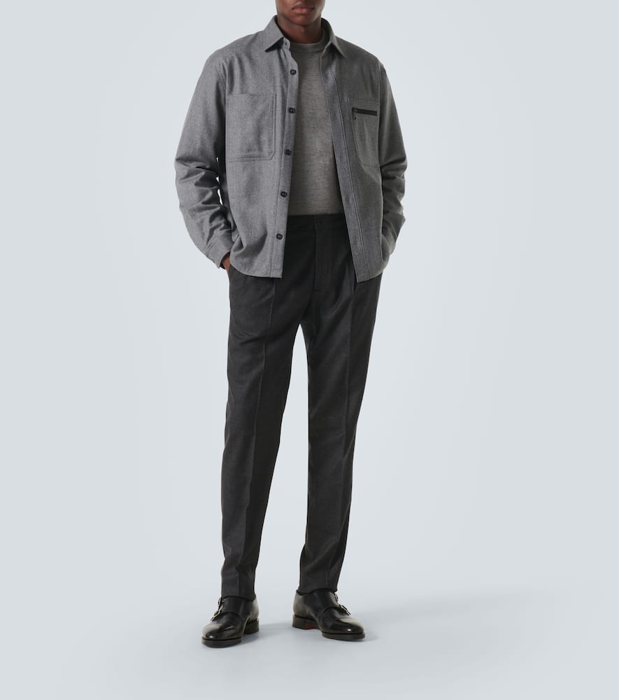 Rubinacci Virgin Wool Slim Pants In Grey