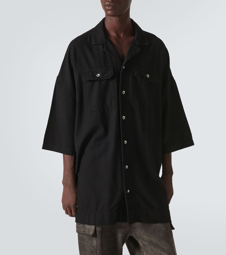 Rick Owens Drkshdw Magnum Tommy Oversized Cotton Shirt In Black