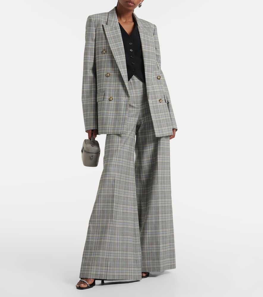 Stella Mccartney Check Double-breasted Oversized Jacket In Multicoloured