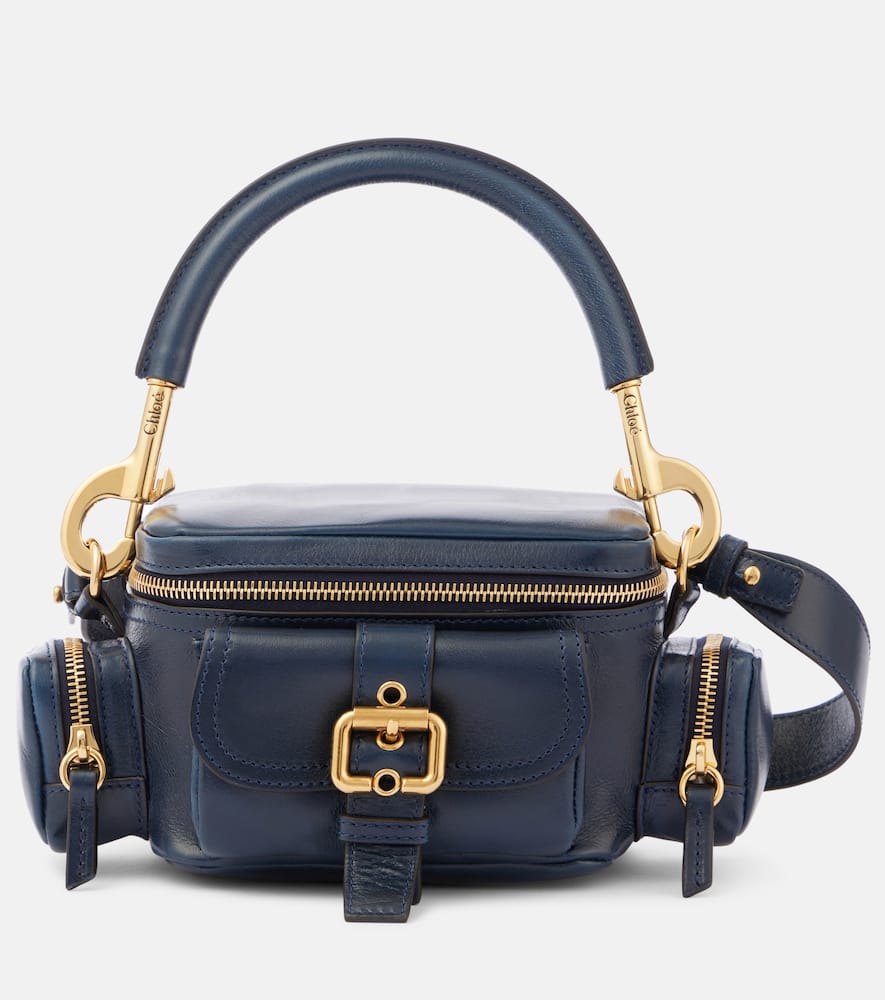 Chloé Camera Small Leather Shoulder Bag In Evening Blue
