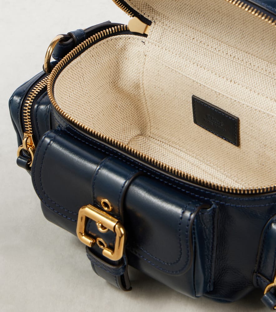 Chloé Camera Small Leather Shoulder Bag In Evening Blue