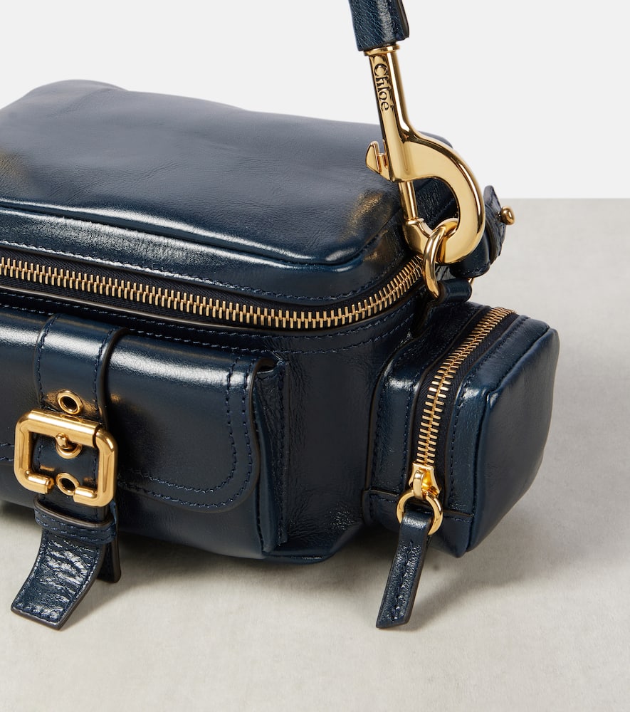 Chloé Camera Small Leather Shoulder Bag In Evening Blue