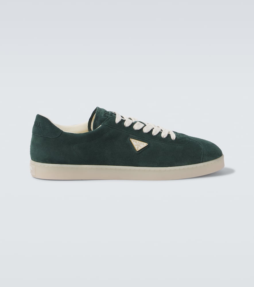 Prada Lane logo suede sneakers