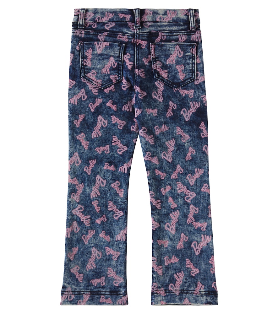 Monnalisa X Barbie Printed Straight Jeans In Blue