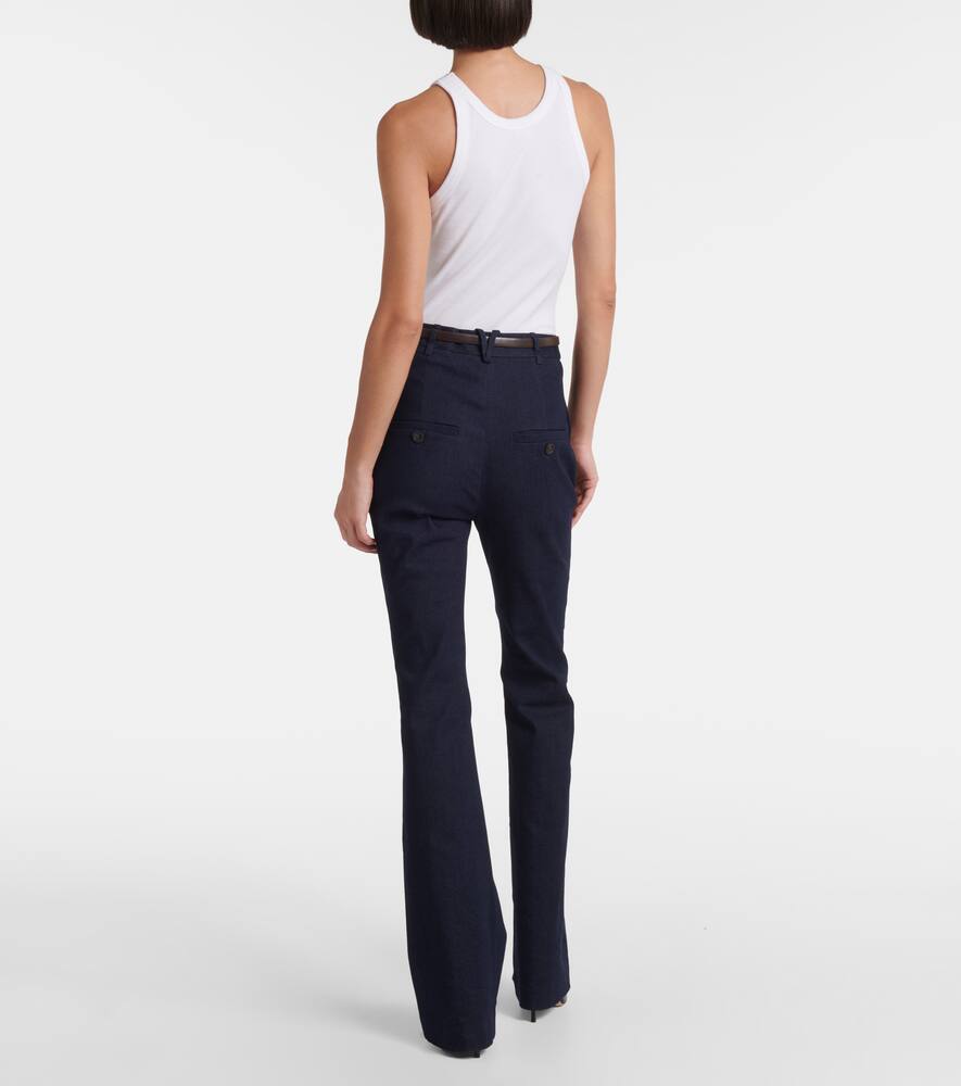 Veronica Beard Carson Off-duty High Waist Ankle Flare Jeans In Blue